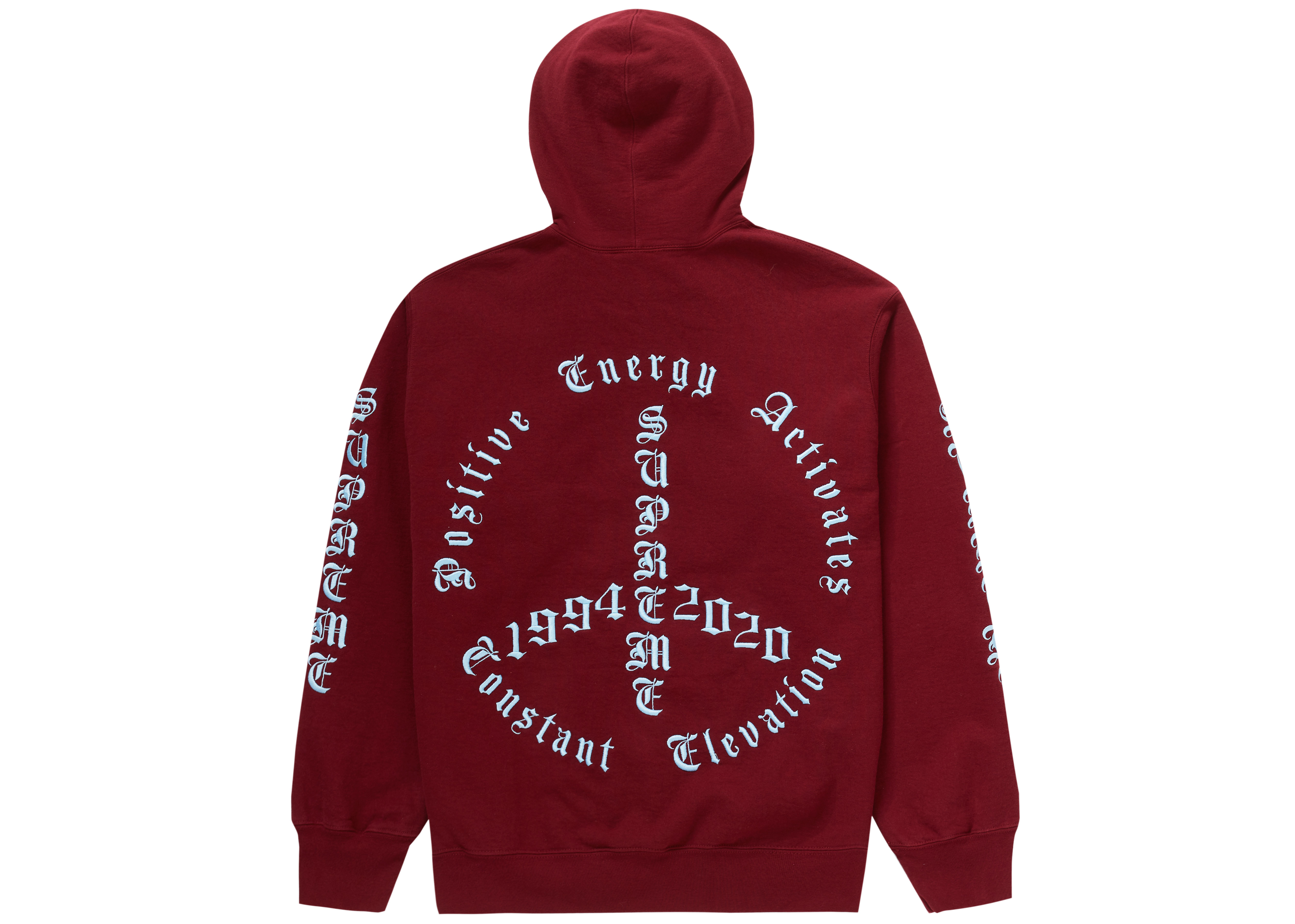 Supreme Peace Hooded Sweatshirt Cardinal Men's - FW20 - US