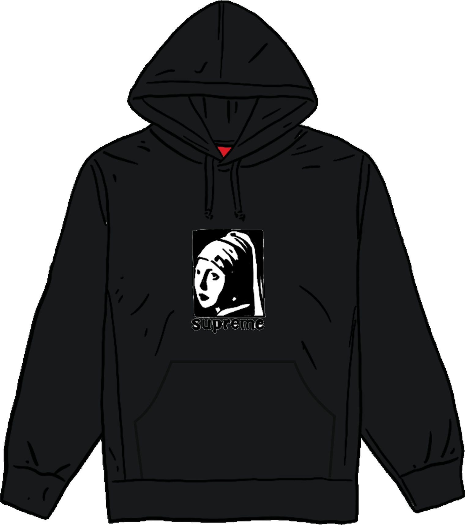 Supreme Pearl Logo Hooded Sweatshirt Black