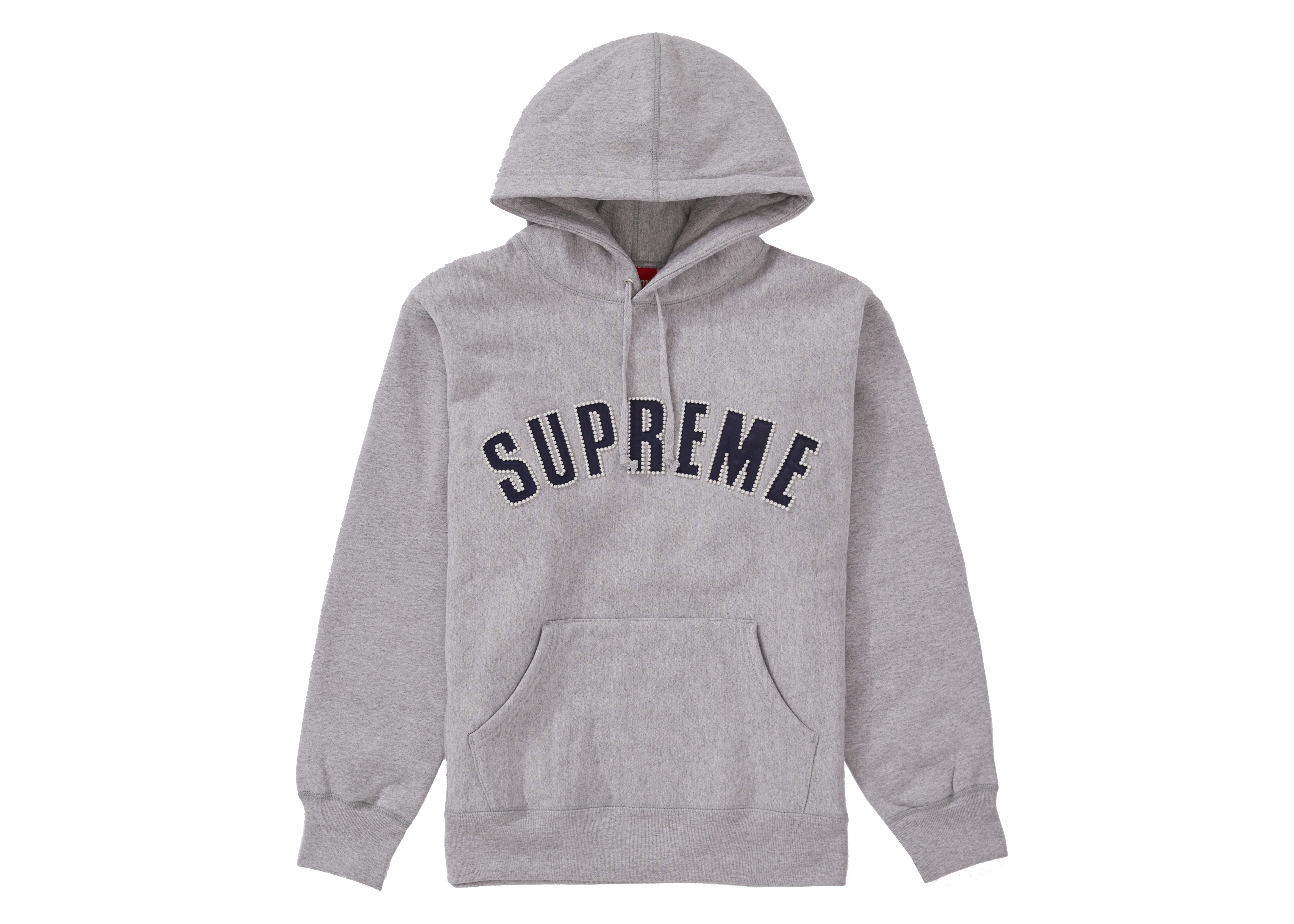 Supreme Pearl Logo Hooded Sweatshirt Heather Grey