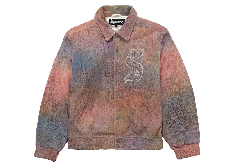 Supreme Pebbled Leather Varsity Jacket Multicolor Men's - FW21 - US