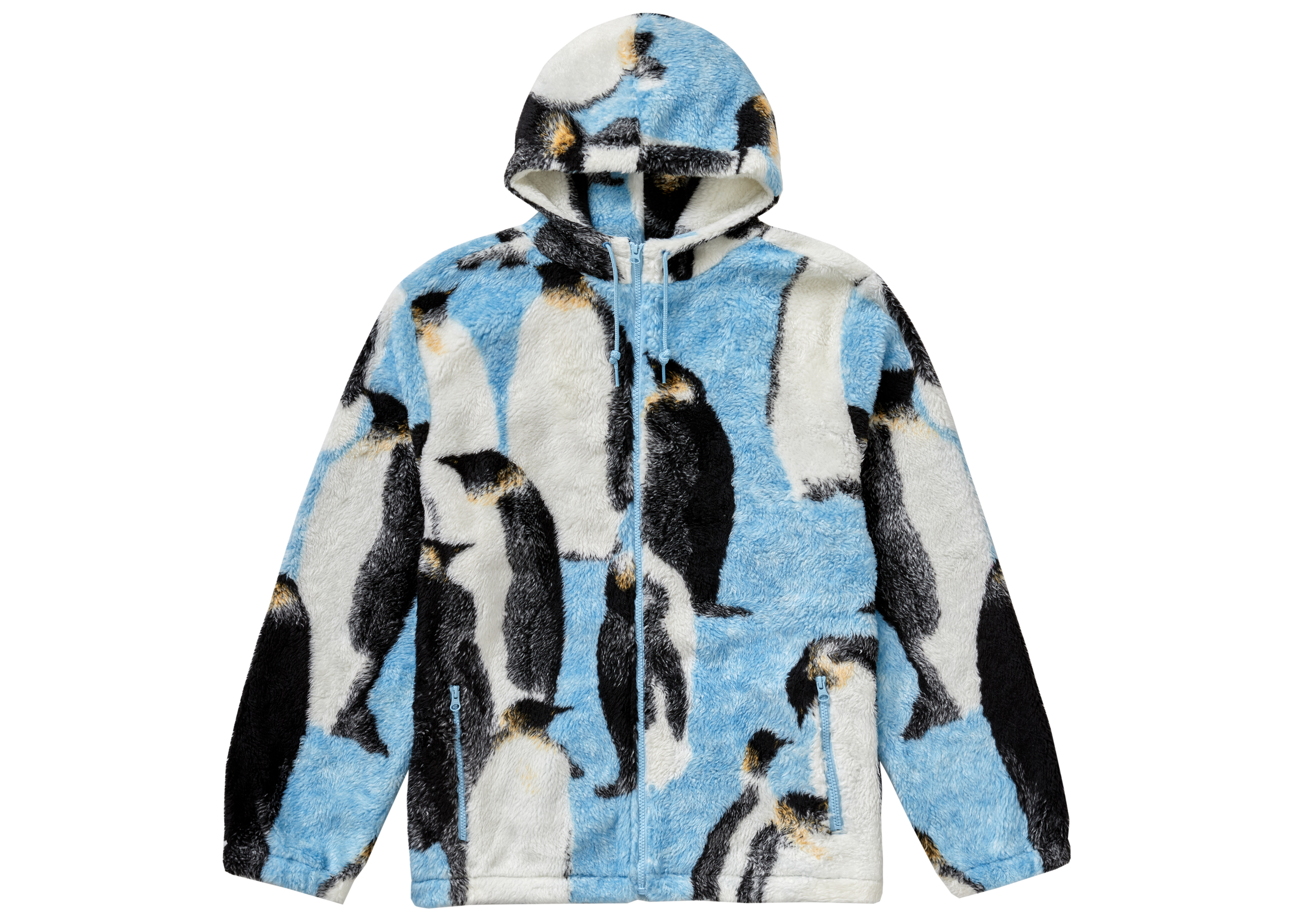 Supreme Penguins Hooded Fleece Jacket Blue Men's - FW20 - US
