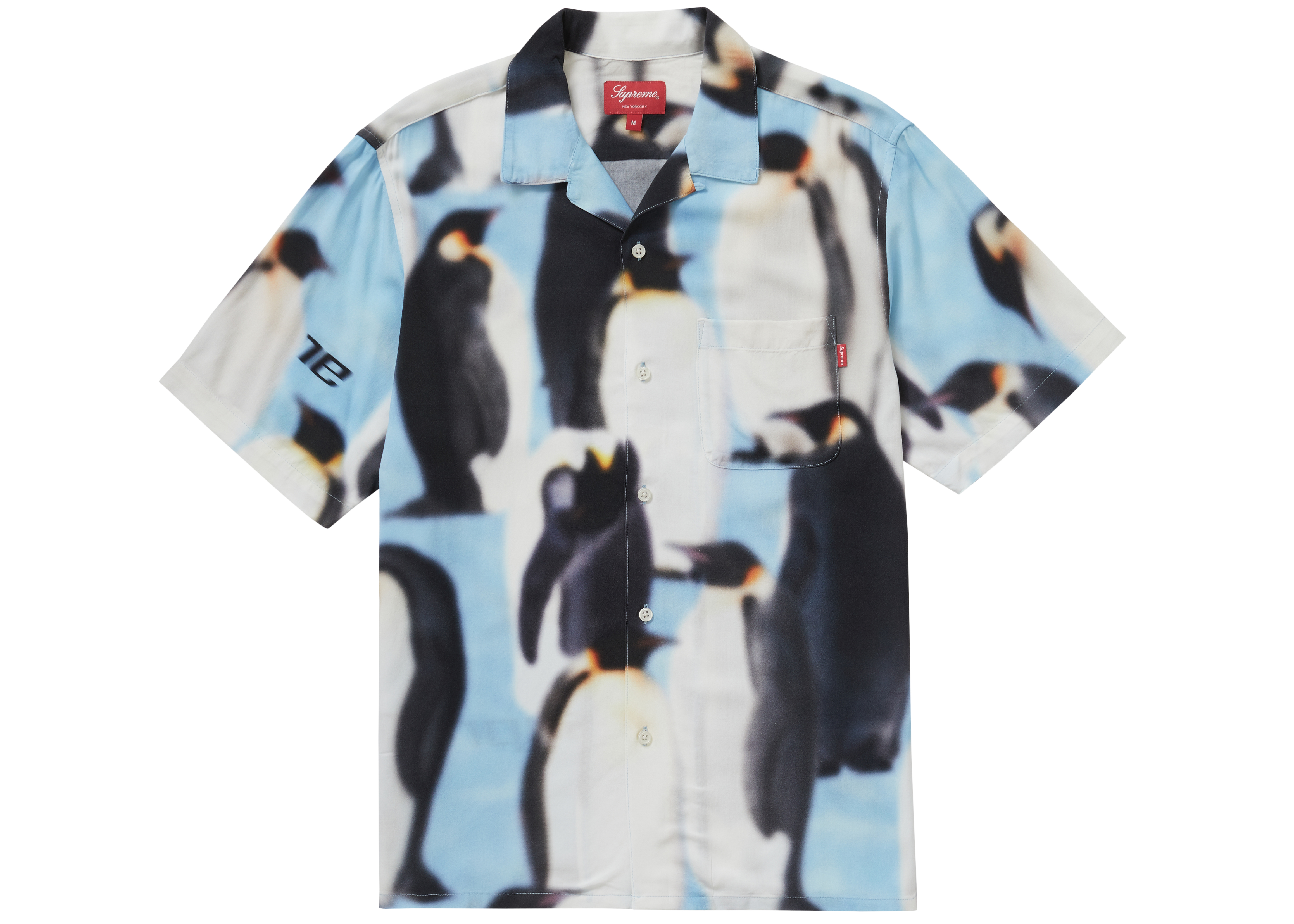 Supreme Penguins Rayon S/S Shirt Blue S