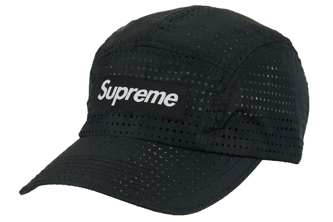 Pre-owned Supreme Perforated Camp Cap (ss22) Black