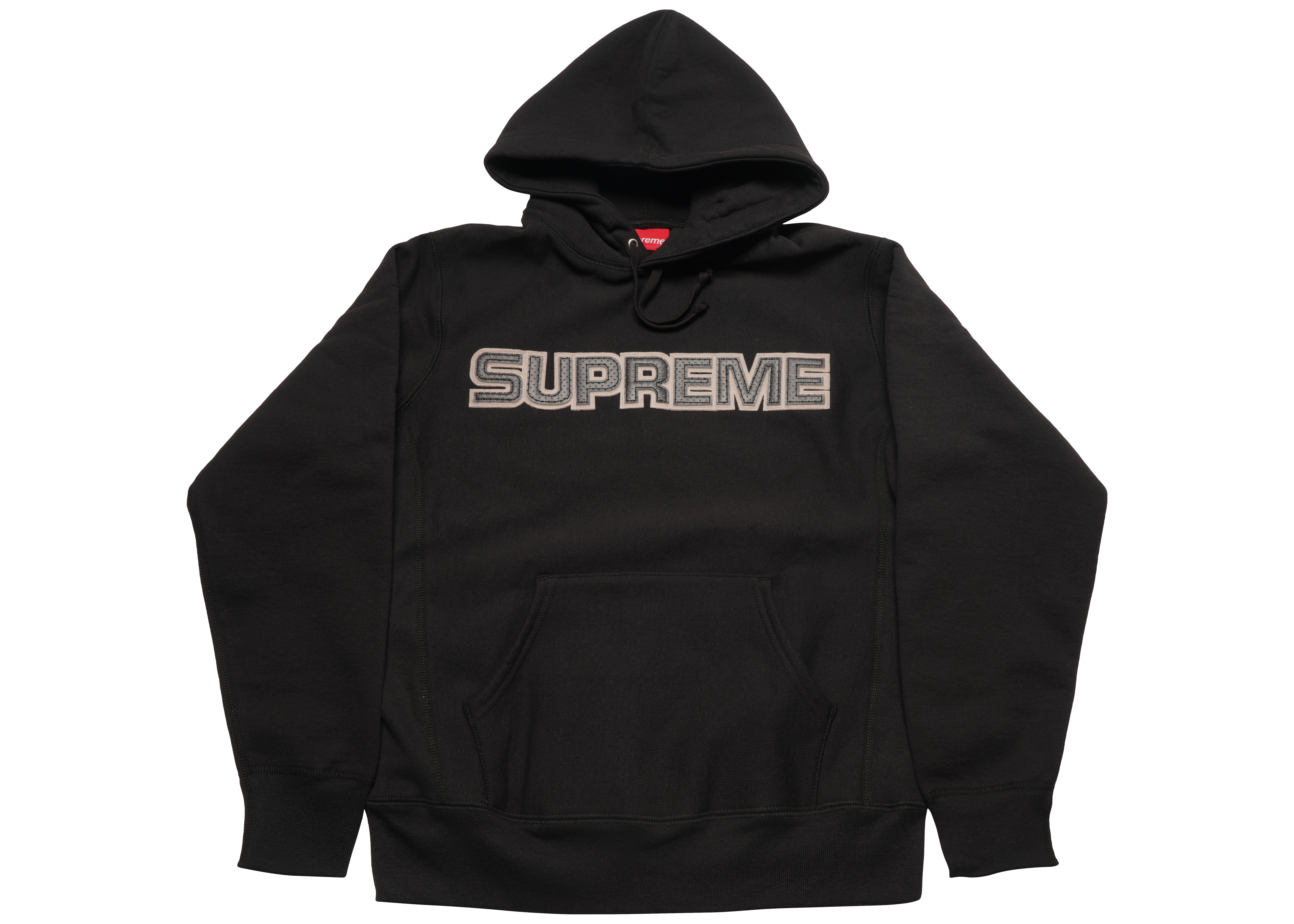 Supreme Perforated Leather Hooded Sweatshirt Black