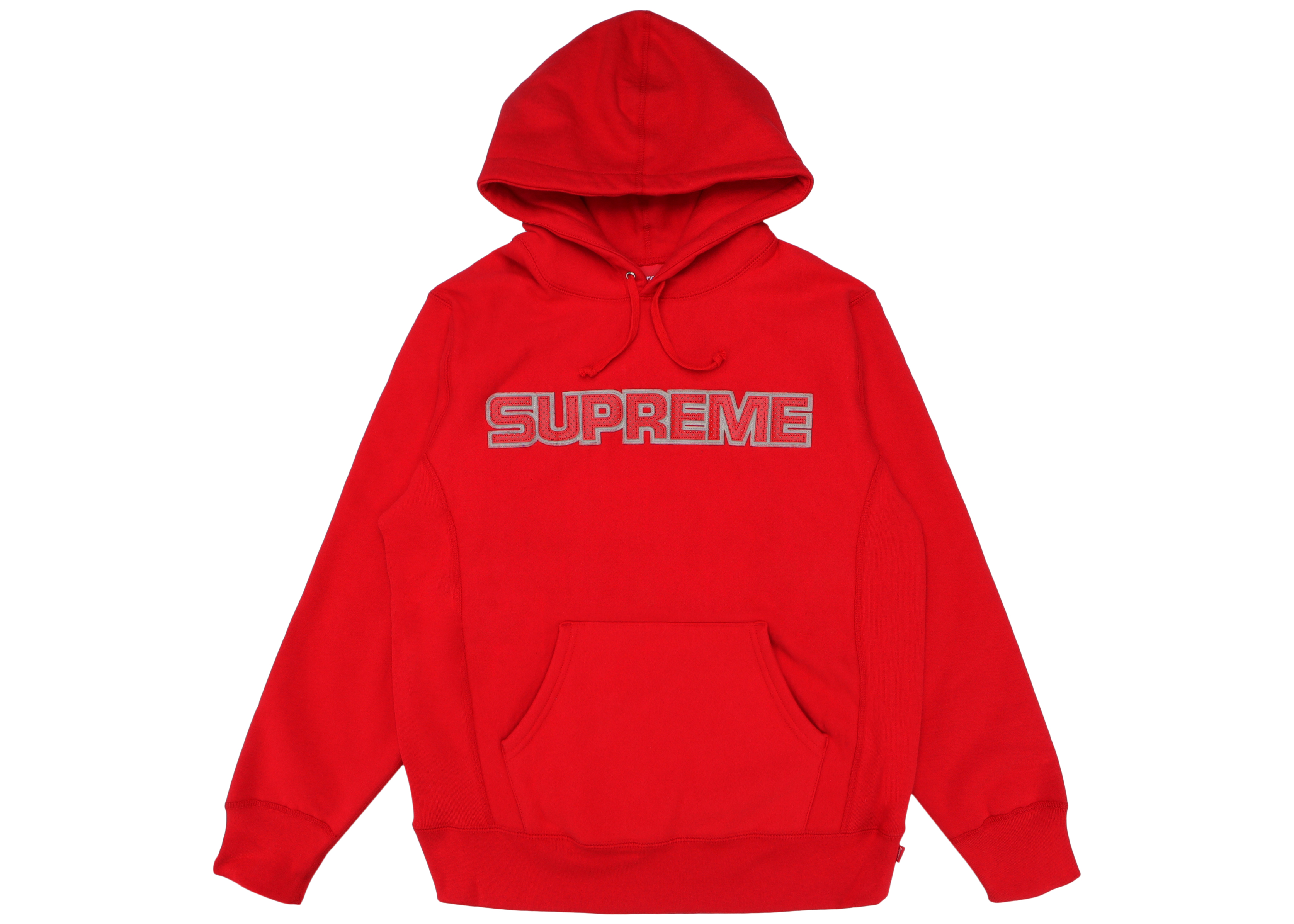 Supreme Perforated Leather Hooded Sweatshirt Red