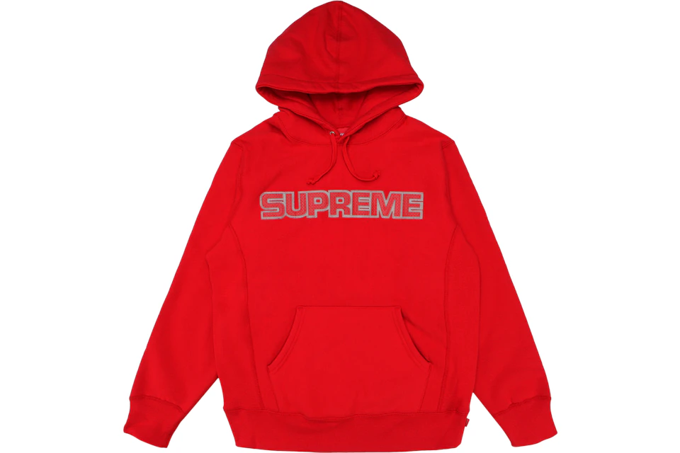 Supreme Perforated Leather Hooded Sweatshirt Red