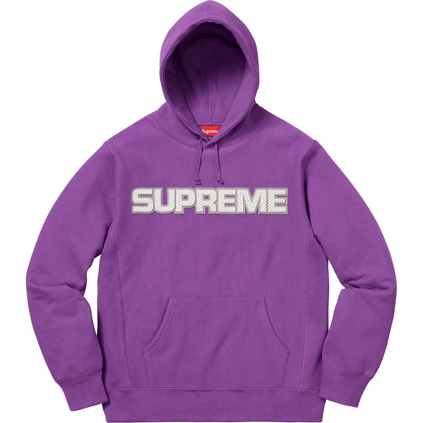 Supreme Perforated Leather Hooded Sweatshirt Violet Men's - FW18 - GB