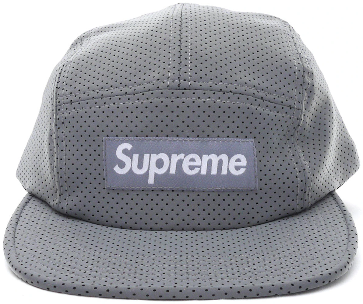 Supreme Glossy Ripstop Camp Cap Red Grey F/W 16