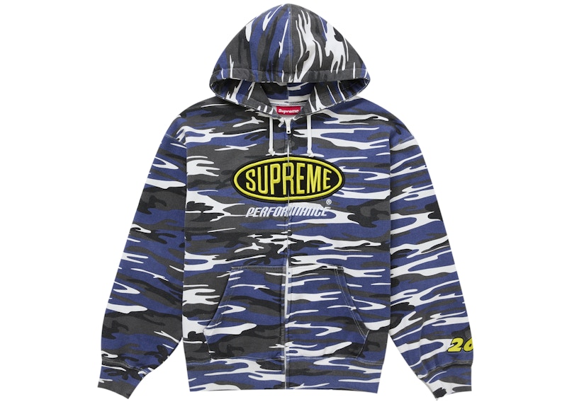 Supreme Performance Zip Up Hooded Sweatshirt Blue Camo Men's