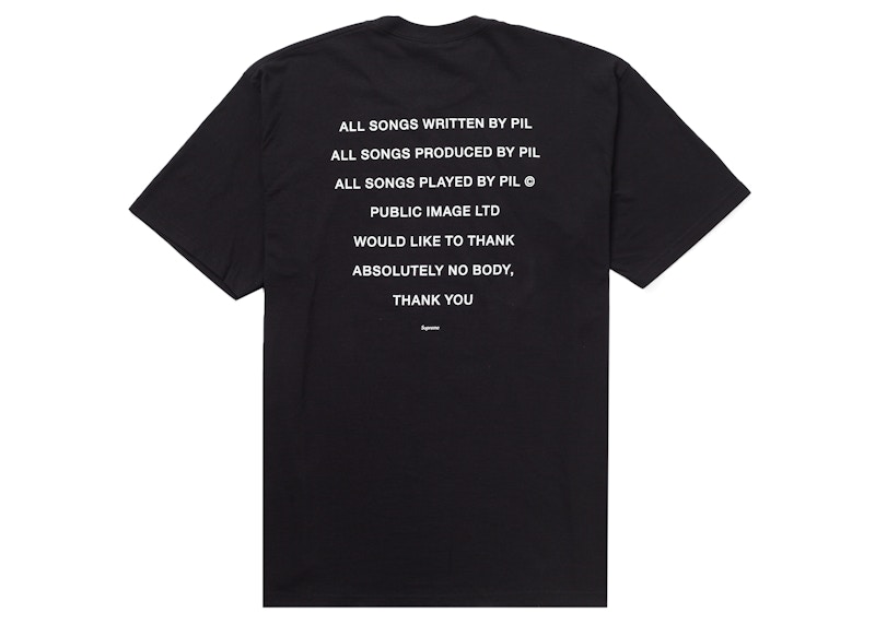 Supreme PiL Tee Black Men's - FW22 - US