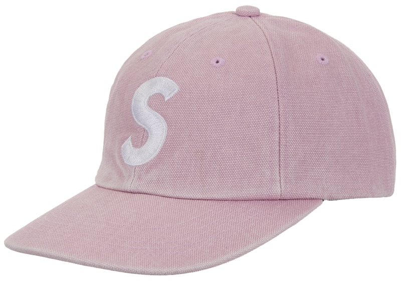 Pre-owned Supreme Pigment Coated Canvas S Logo 6panel In Pink