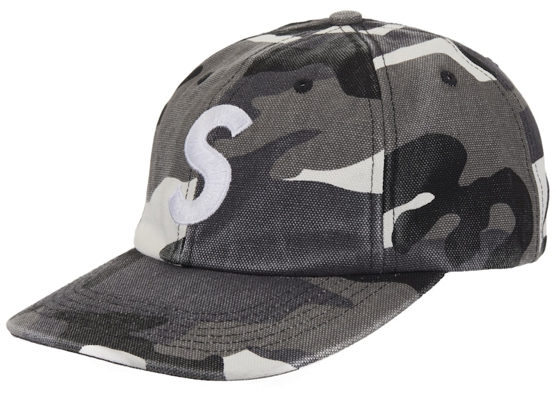 Pre-owned Supreme Pigment Coated Canvas S Logo 6panel In Snow Camo In Multi