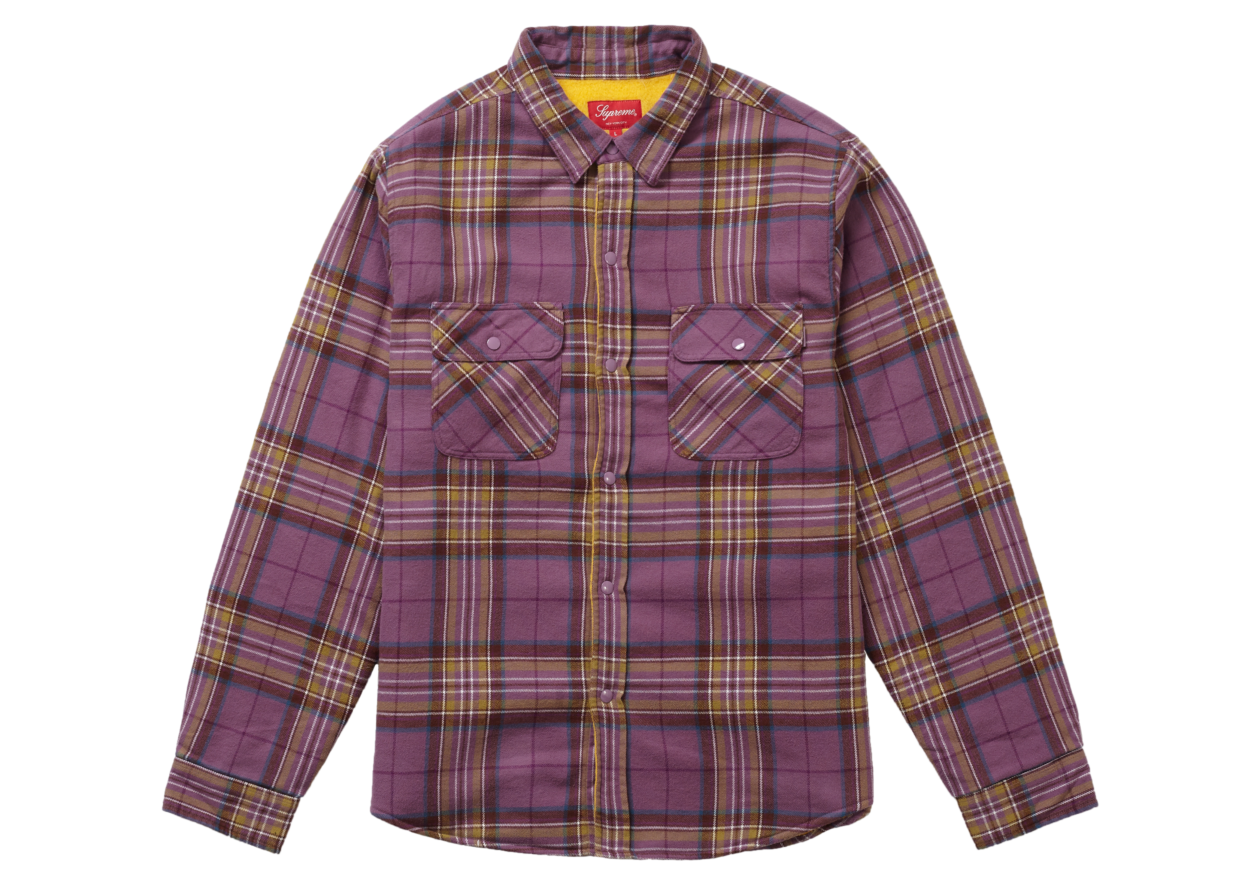 Supreme Pile Lined Plaid Flannel Shirt Dusty Purple メンズ - FW18 - JP