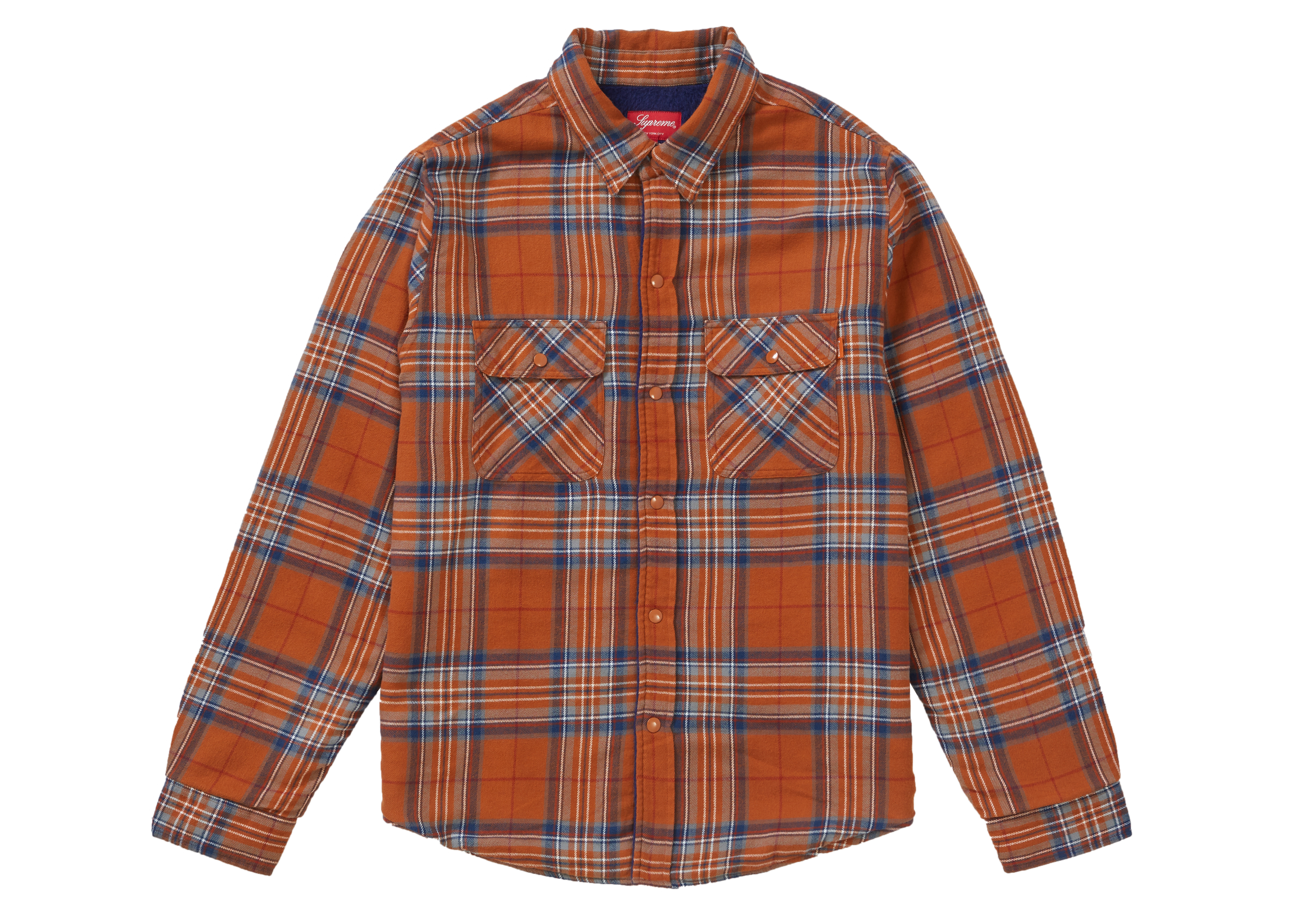 Supreme Pile Lined Plaid Flannel Shirt Rust メンズ - FW18 - JP