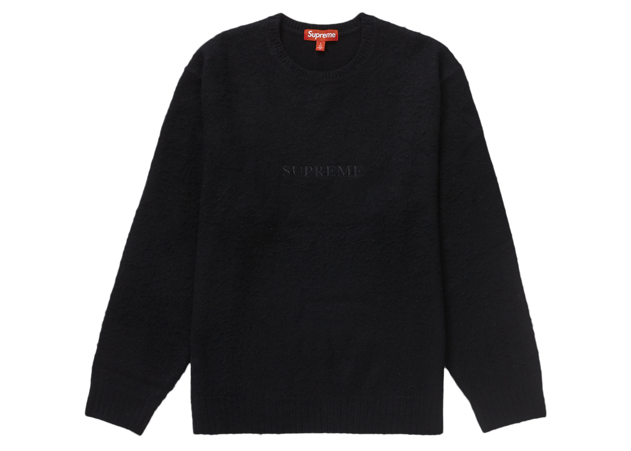 Supreme sweater L black毛羽立ちは元からのデザインです