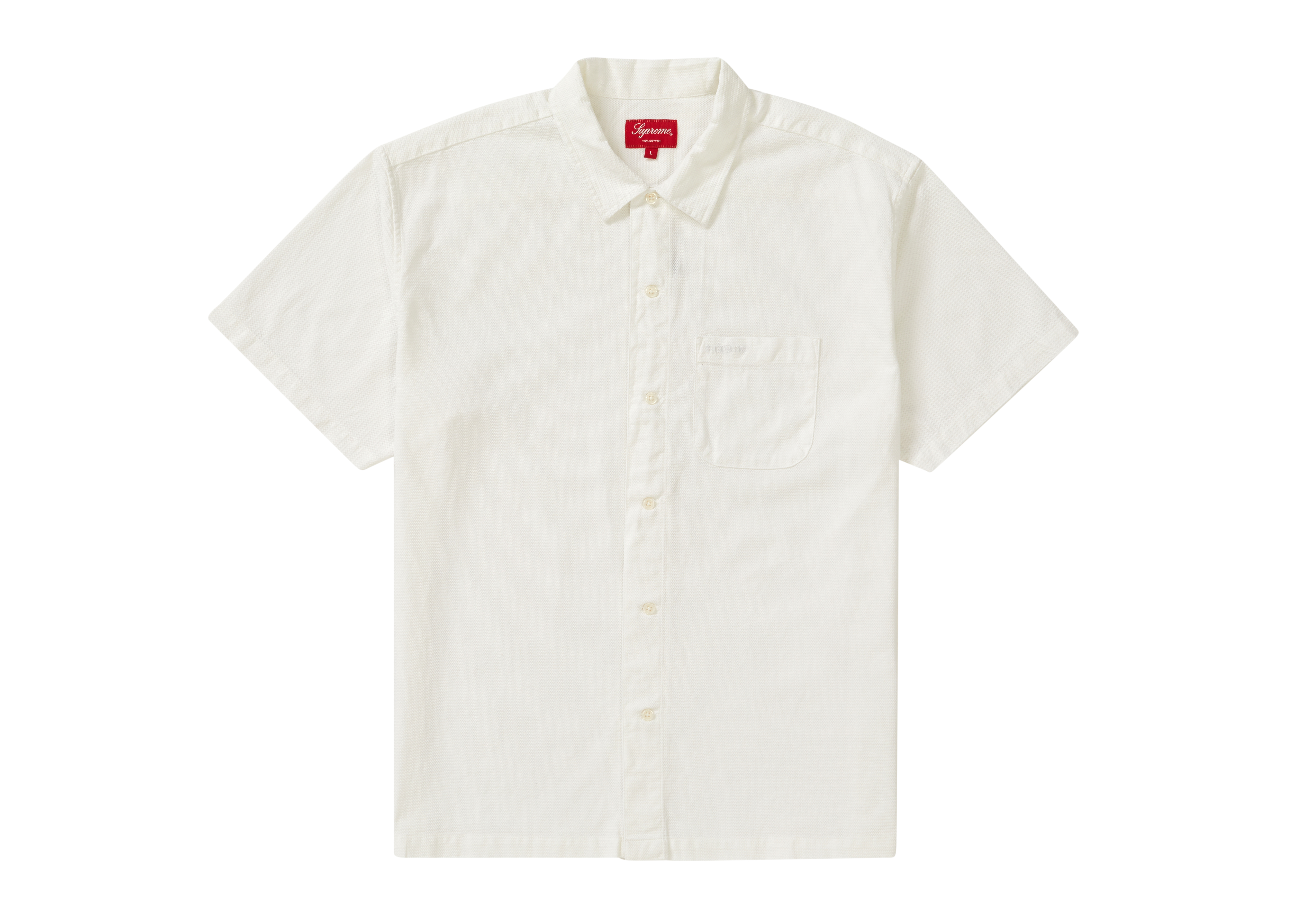 Supreme Pinhole S/S Shirt White - SS19 Men's - US