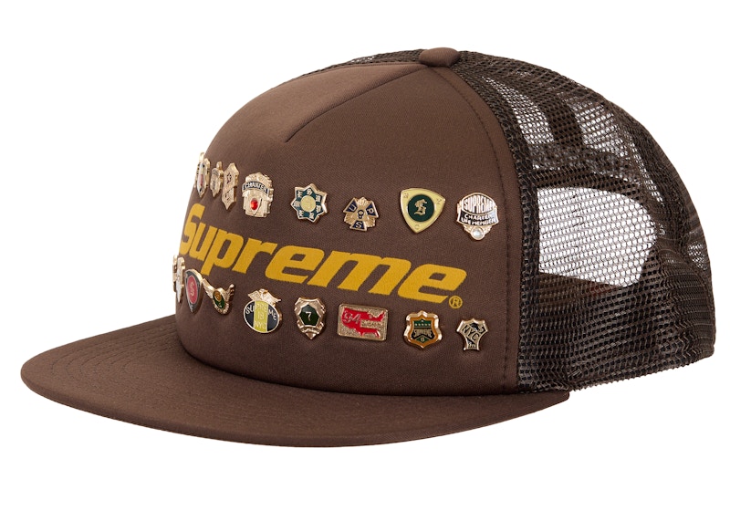 帽子 Supreme Pins Mesh BACK 5-Panel BROWN Supreme Pin Up Mesh Back 5-Panel Brown - FW22 - US