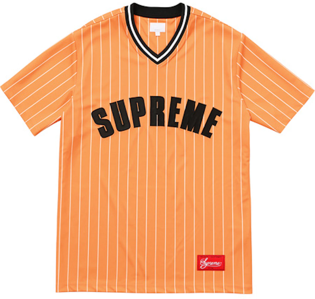 Supreme Mesh Hooded L/S Baseball Jersey Orange