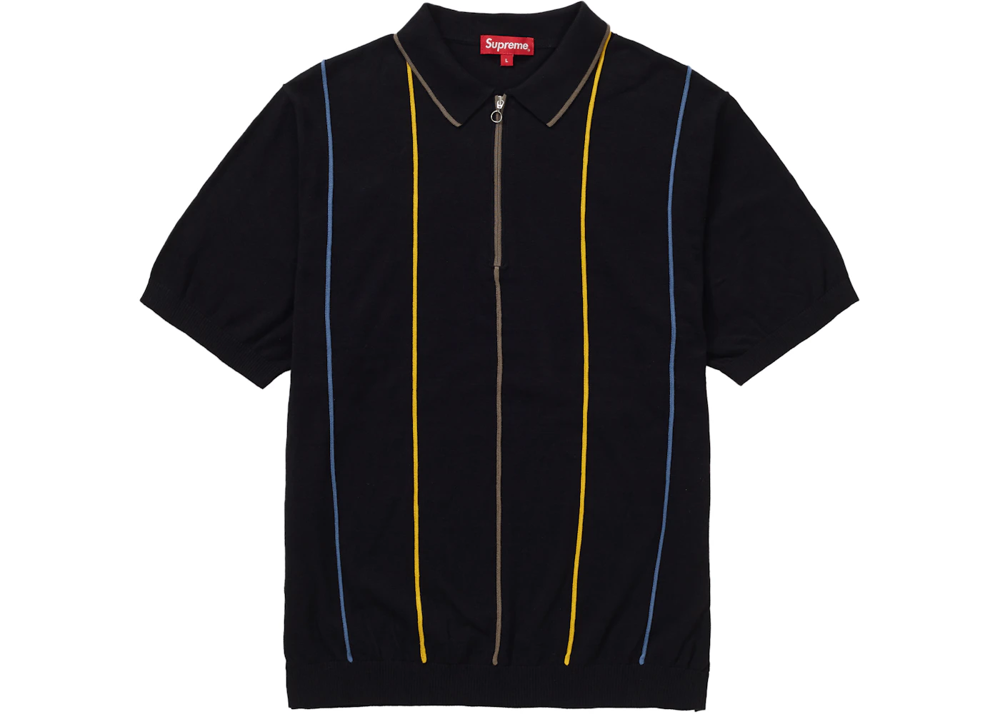 Supreme Pinstripe Half Zip Polo Black Men's SS19 US