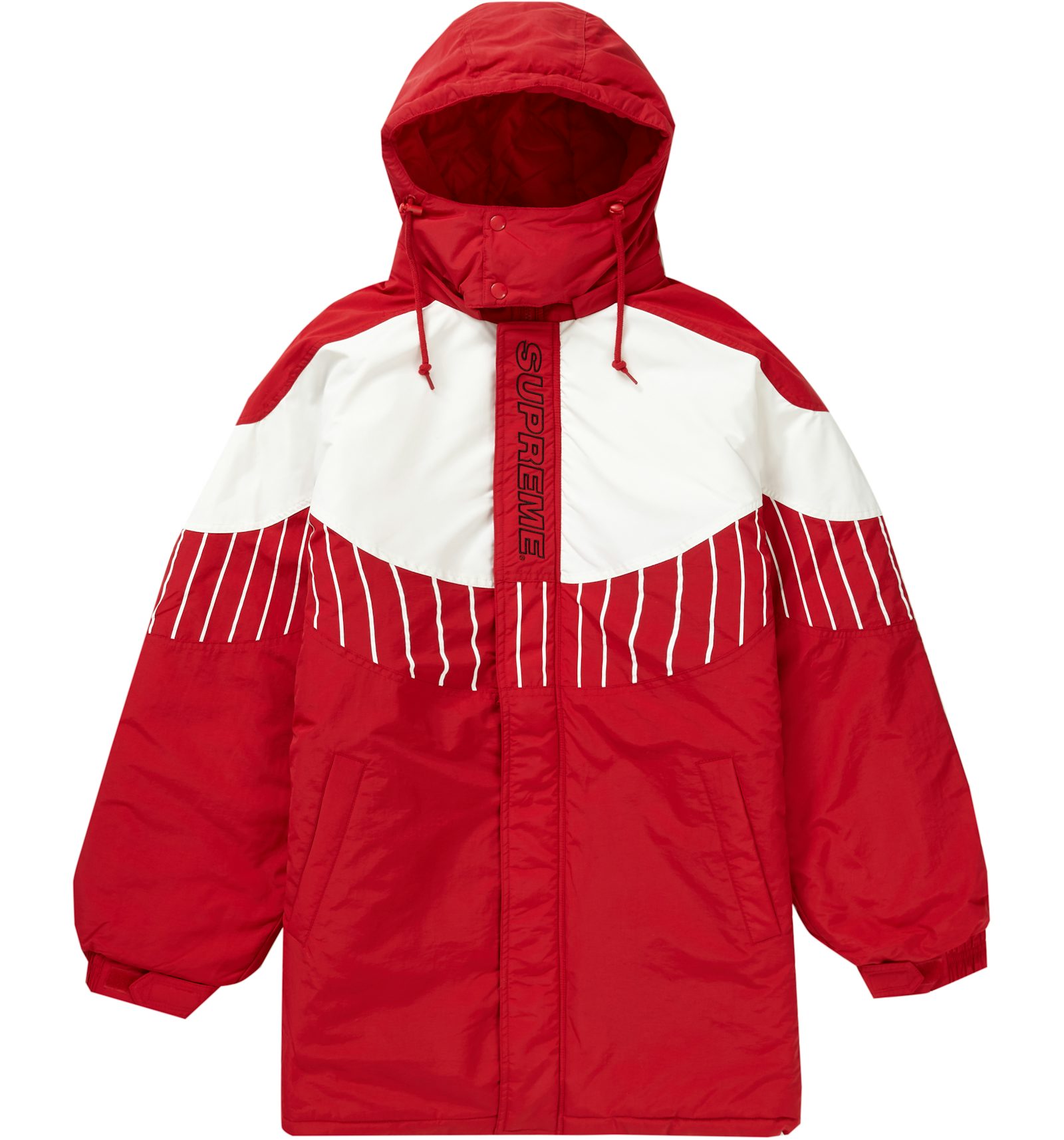 Supreme pinstripe panel sports parka Clearance