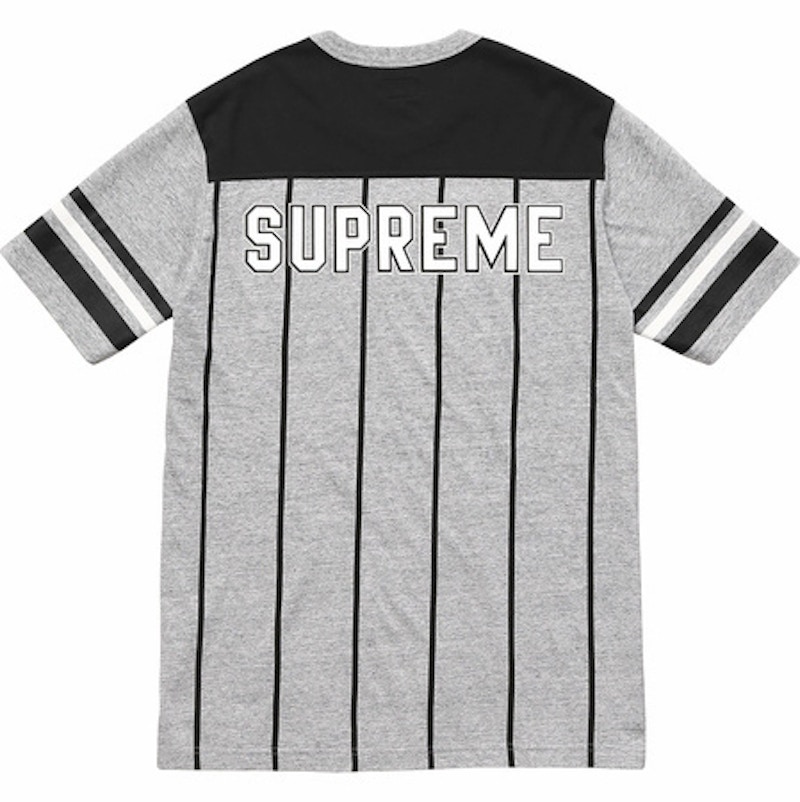 Supreme Pinstripe SS Football Top Heather Grey