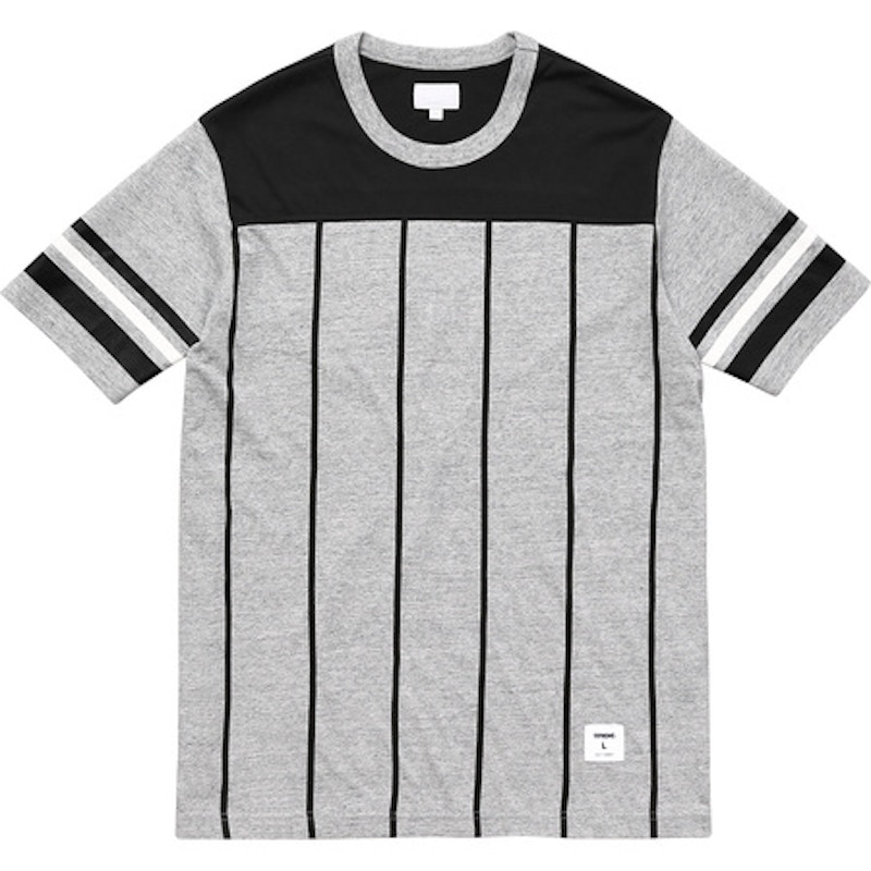 Supreme Pinstripe SS Football Top Heather Grey