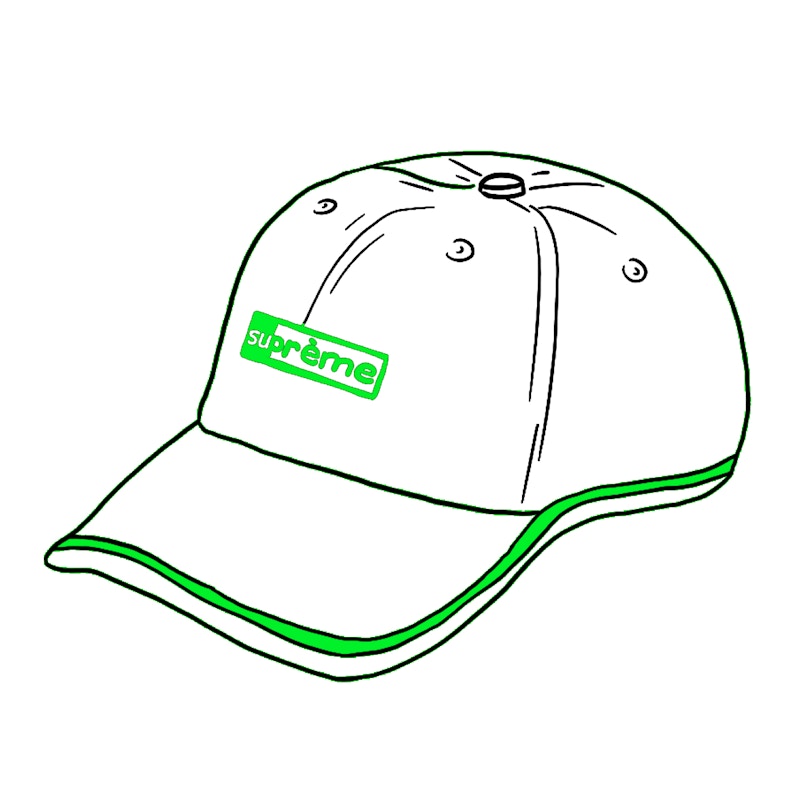 Supreme Piping 6-Panel White