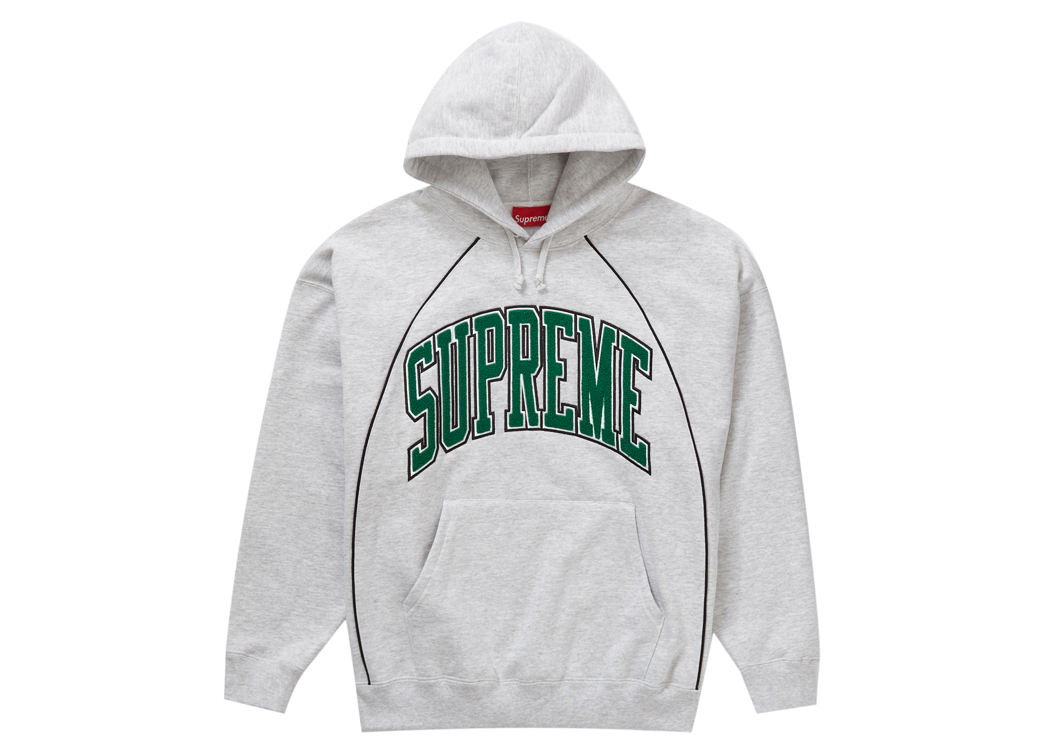 Supreme Boxy Piping Arc Hooded Sweatshirt Ash Grey