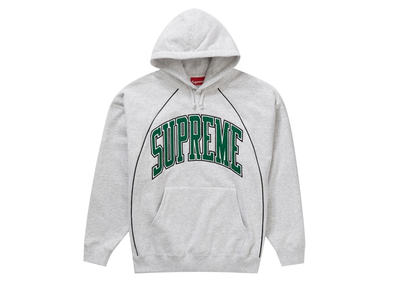 Supreme Boxy Piping Arc Hooded Sweatshirt Ash Grey