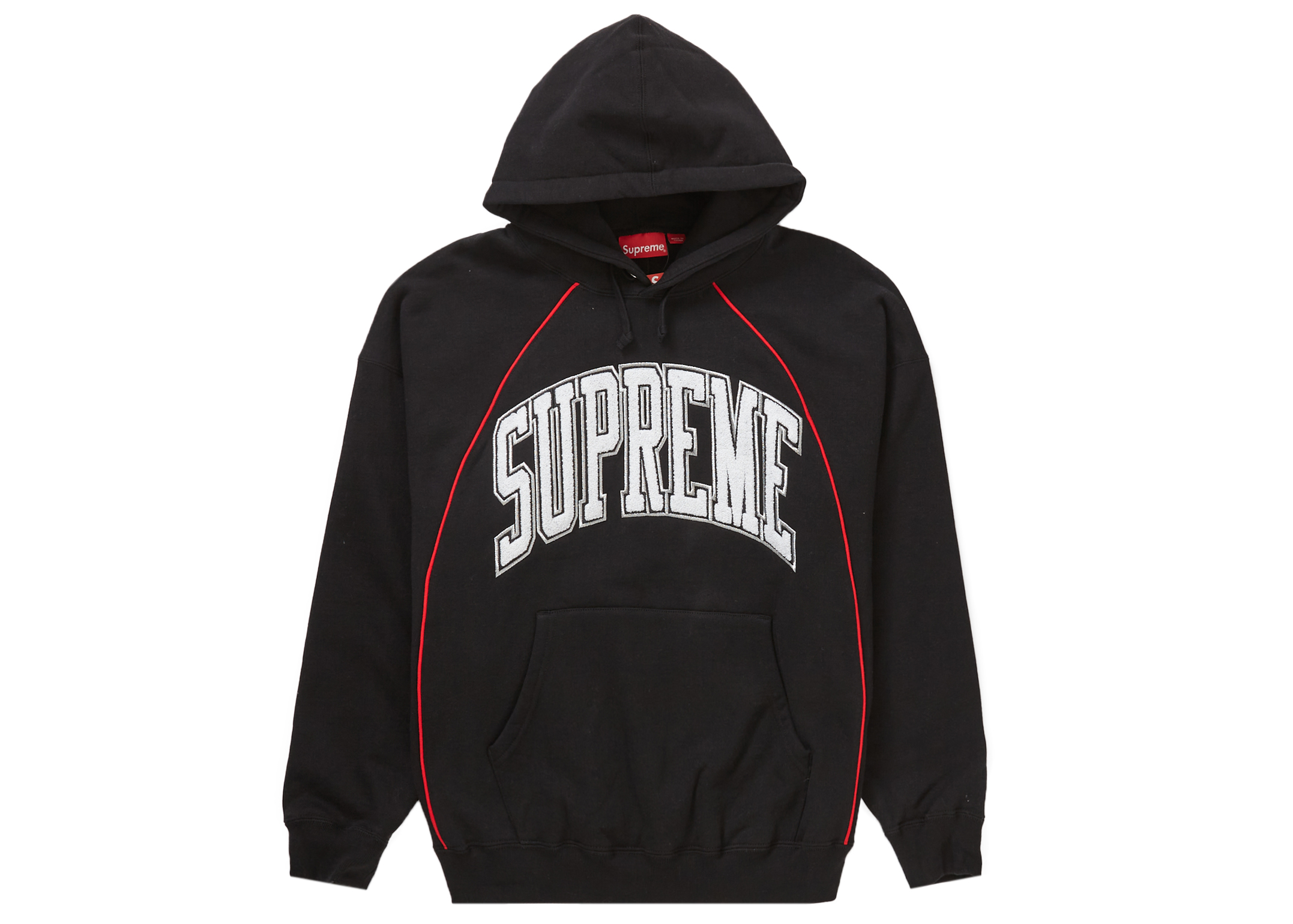 Supreme Boxy Piping Arc Hooded Sweatshirt Black メンズ - SS23 - JP