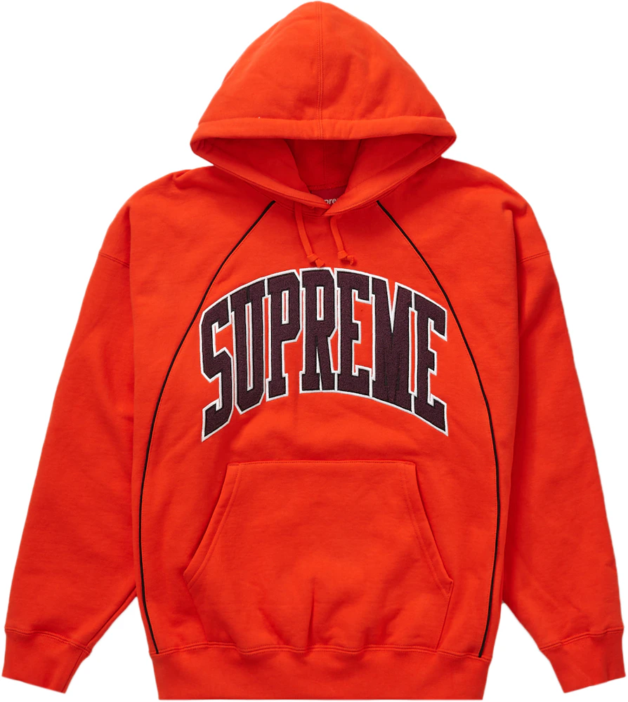 Supreme Boxy Piping Arc Hooded Sweatshirt Bright Orange Men's - SS23 - US