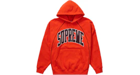 Supreme Boxy Piping Arc Hooded Sweatshirt Bright Orange