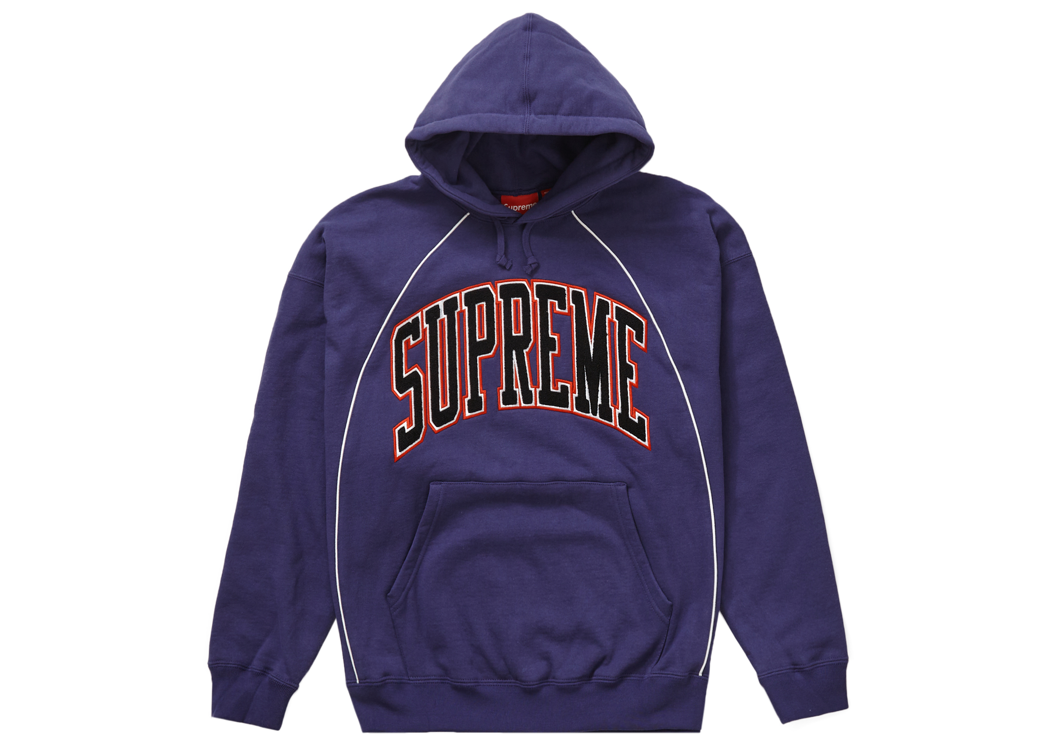 Supreme Boxy Piping Arc Hooded Sweatshirt Washed Navy Men's 