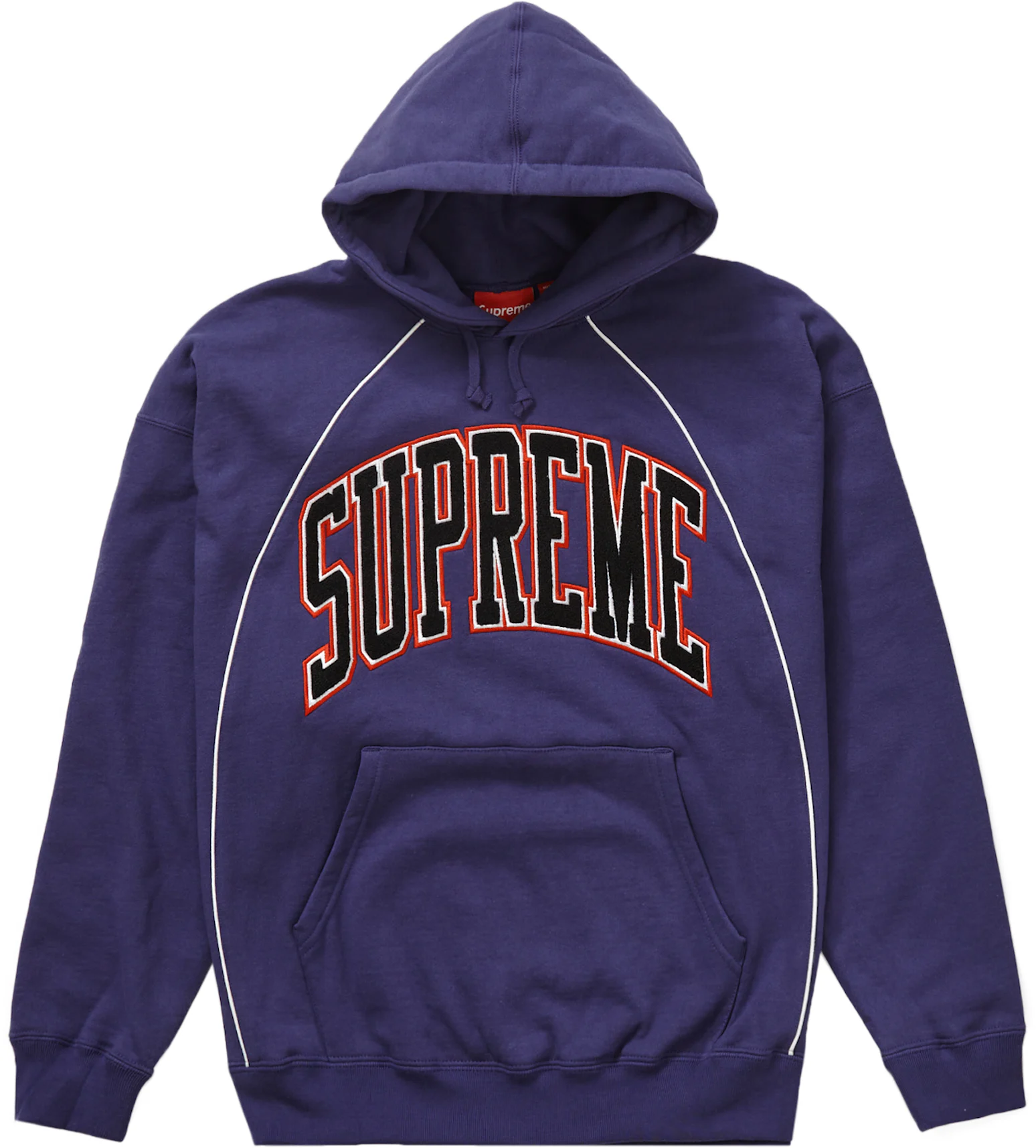 Supreme Boxy Piping Arc Hooded Sweatshirt Washed Navy Men's - SS23 - US