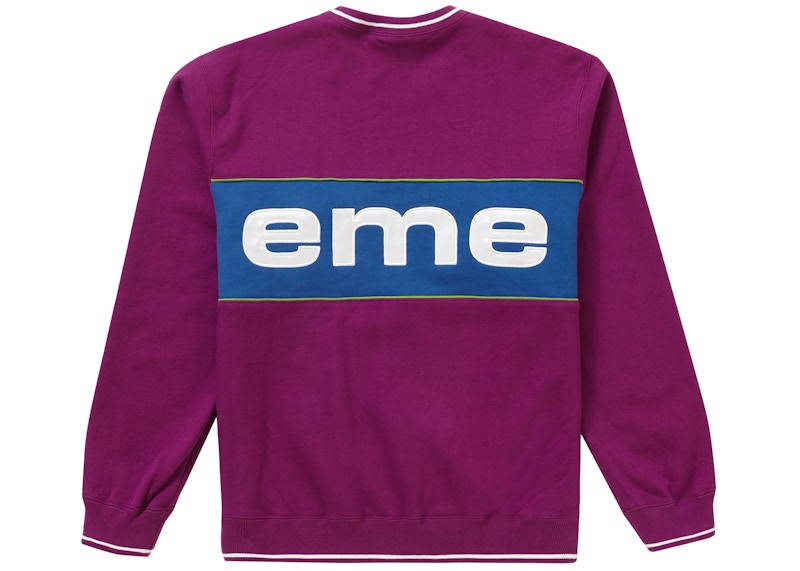 Supreme Piping Crewneck Dark Magenta Men's - FW19 - US