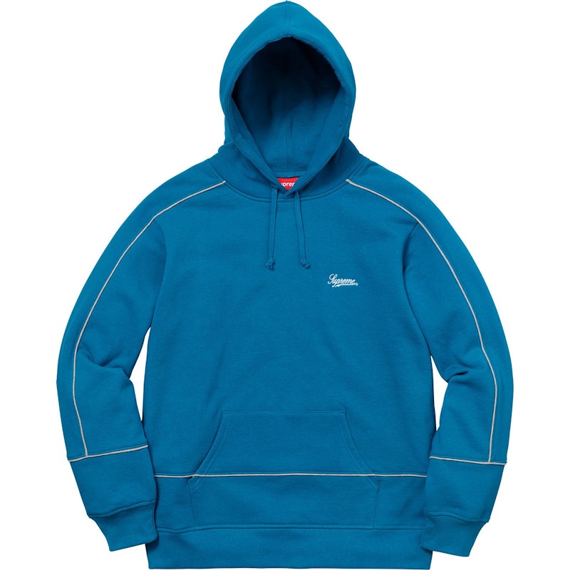 Supreme Piping Hooded Sweatshirt Dark Aqua Men's - SS18 - US