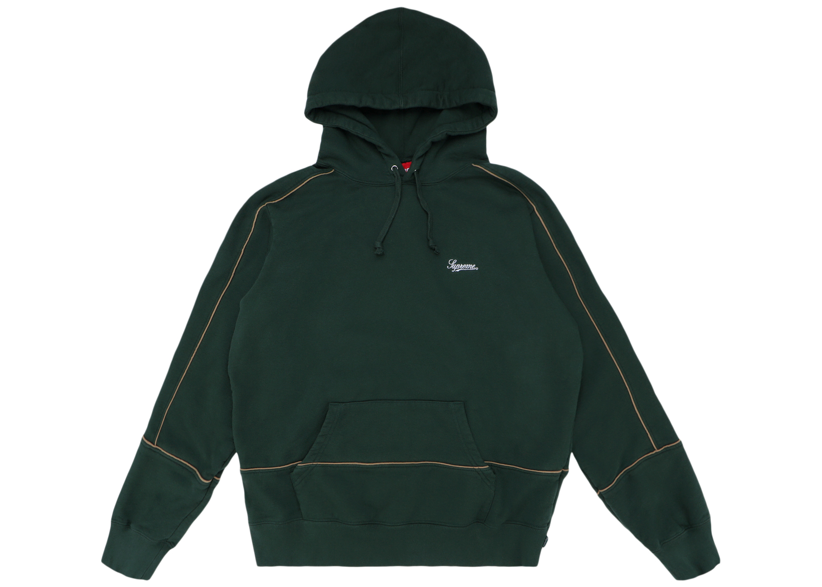 Supreme Piping Hooded Sweatshirt Dark Green