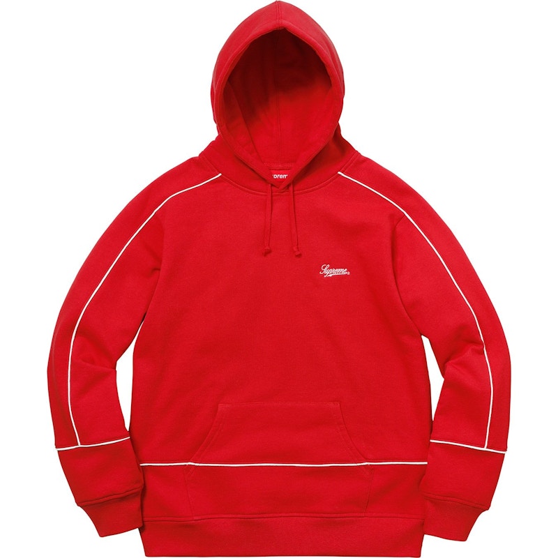 Supreme piping hot sale hooded sweatshirt