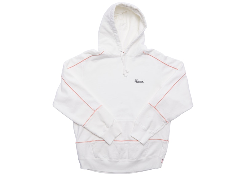 Supreme Piping Hooded Sweatshirt White - SS18 Men's - US