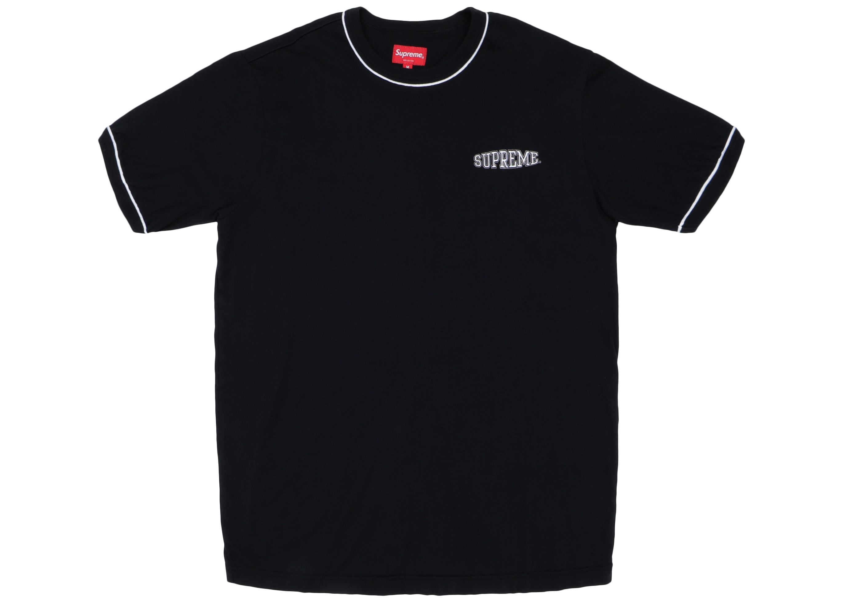 Supreme Piping Ringer Tee Black Men's - SS18 - US