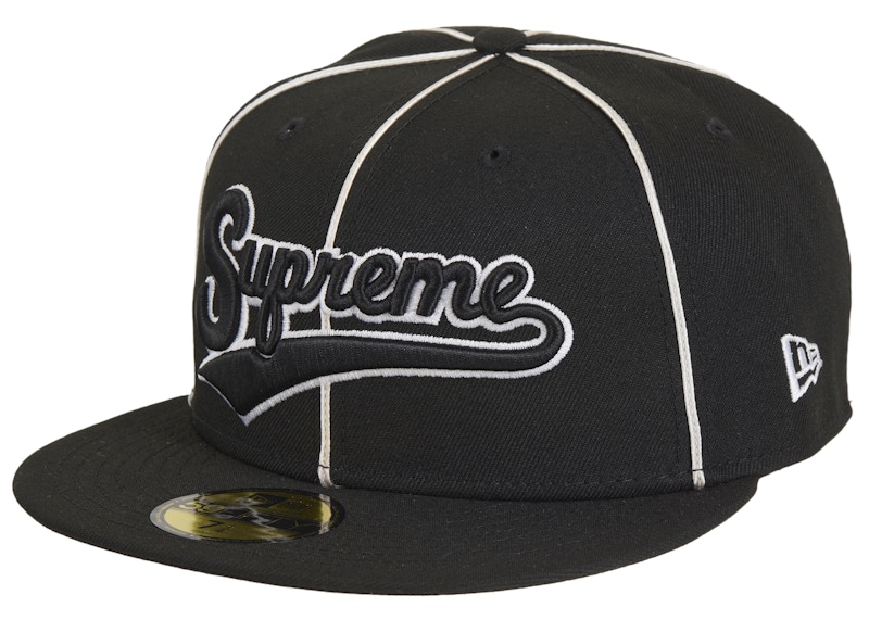 Pre-owned Supreme X New Era Piping Script Logo Cap In Black