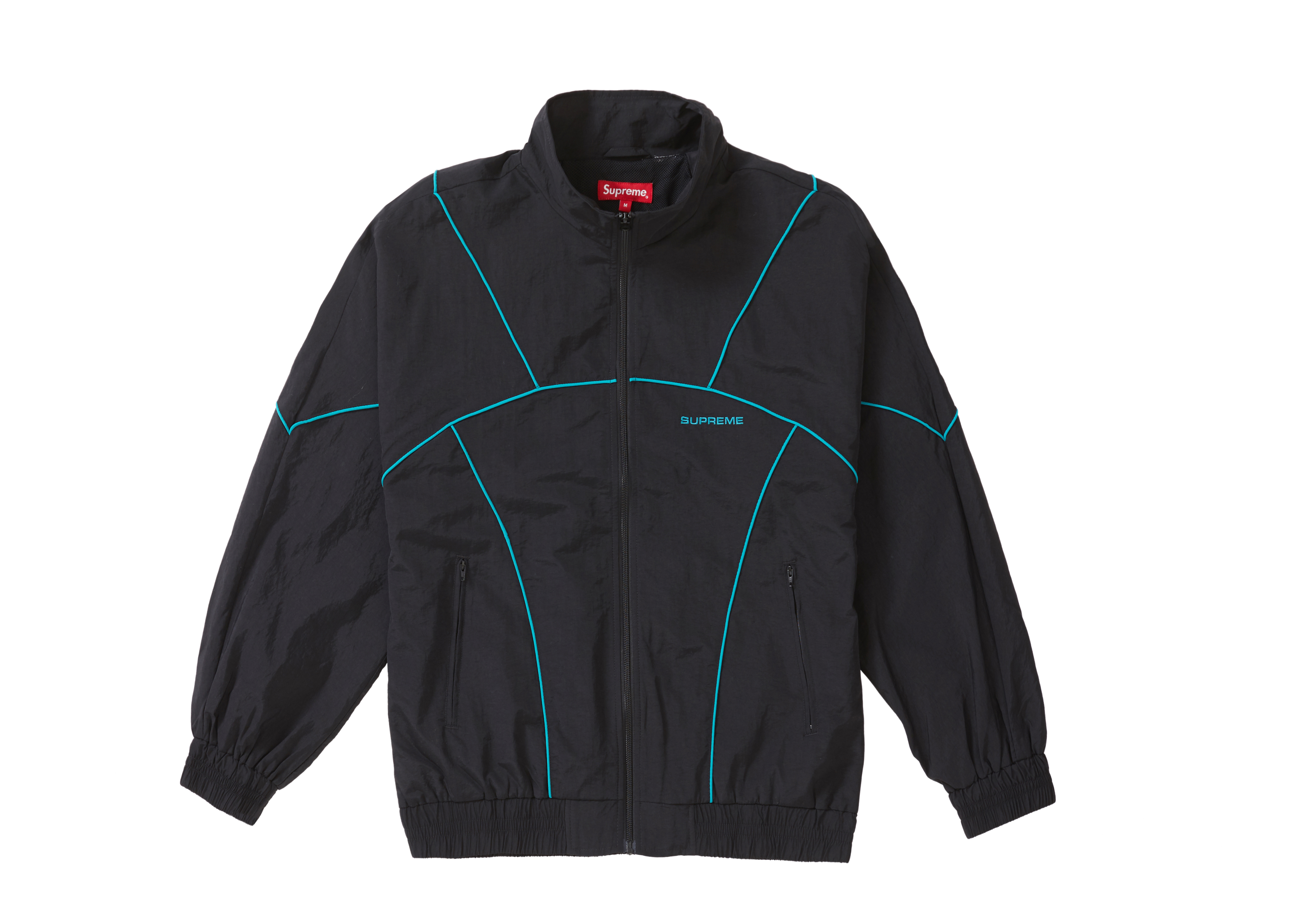 メンズsupreme piping track jacket black