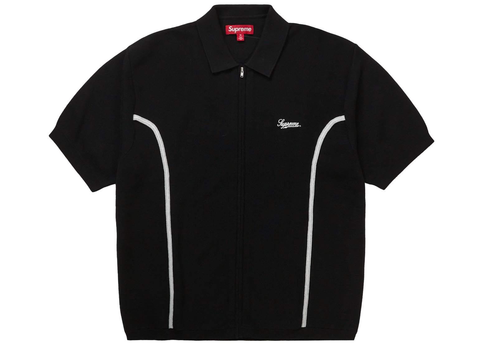 Supreme Piping Zip Up Polo Black Men's - FW23 - US