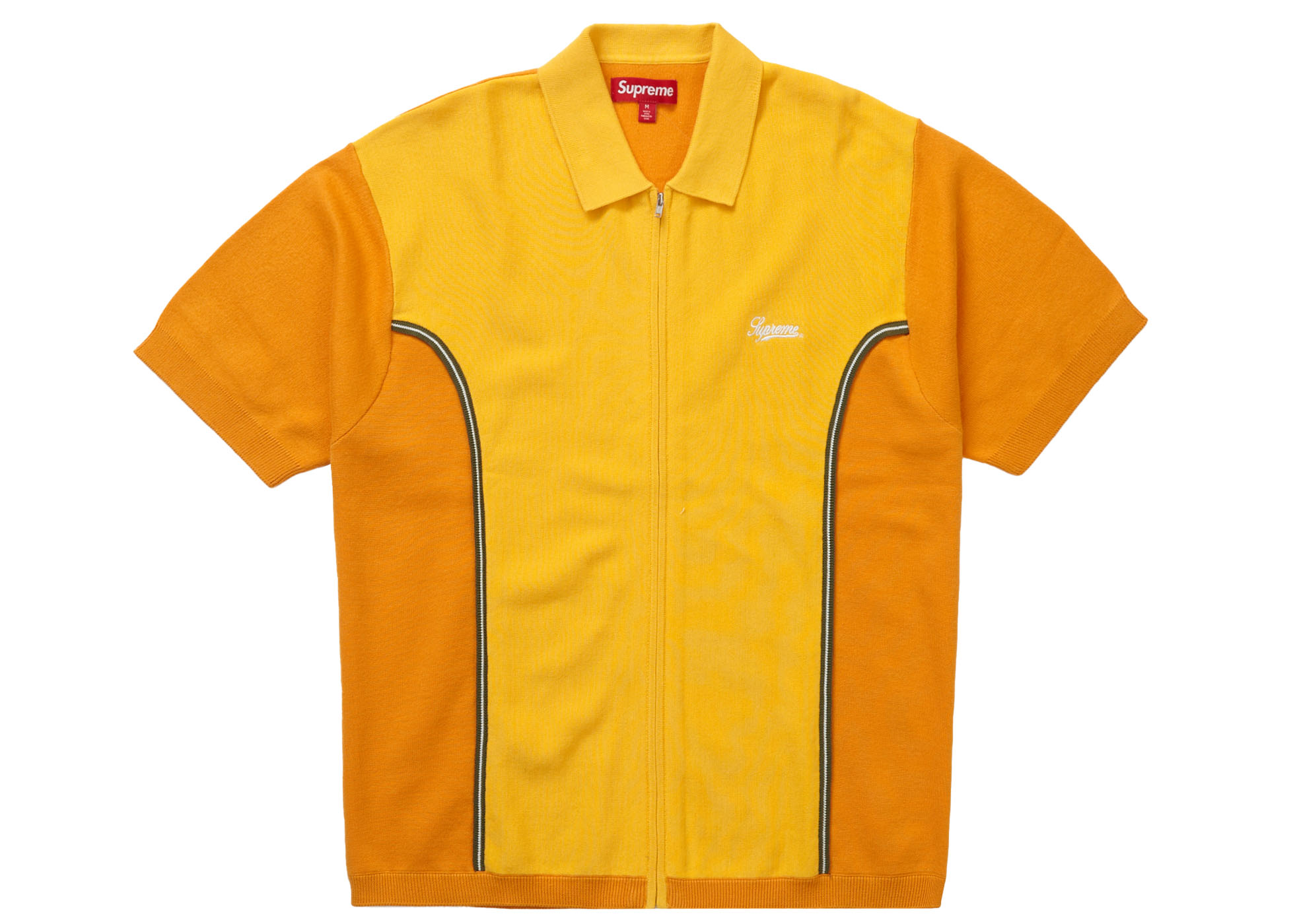 Supreme Piping Zip Up Polo Mustard Men's - FW23 - US
