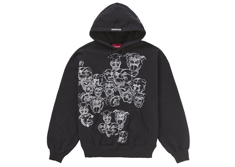 【新発売】 Supreme Pitbulls Embroidered Hooded Sweatshirt Black Men's トップス