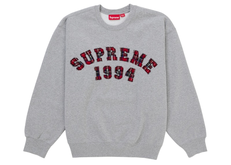 Supreme Plaid Arc Crewneck Heather Grey Men's - SS26 - US Supreme Plaid Arc Crewneck Heather Grey Men's - SS26 - US