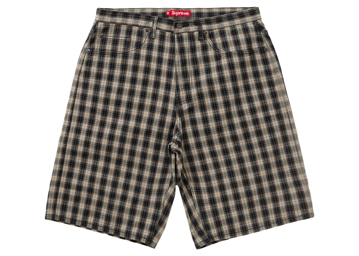 Supreme Plaid Baggy Short Black