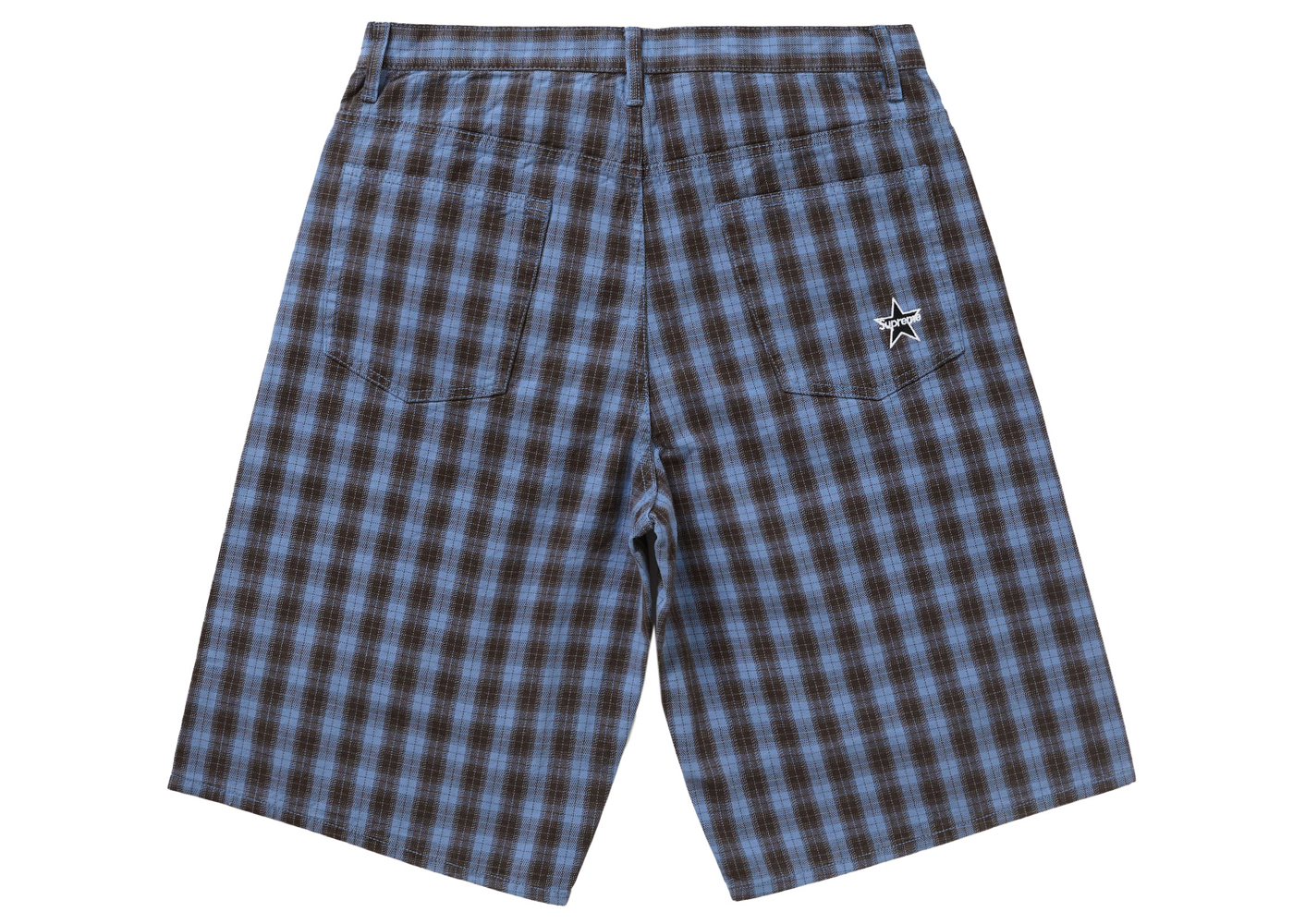 Supreme Plaid Baggy Short Navy