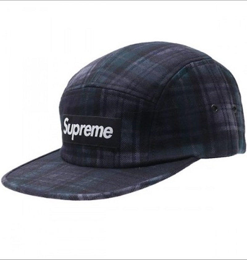 Supreme Plaid Camp Cap Black - FW16 - US