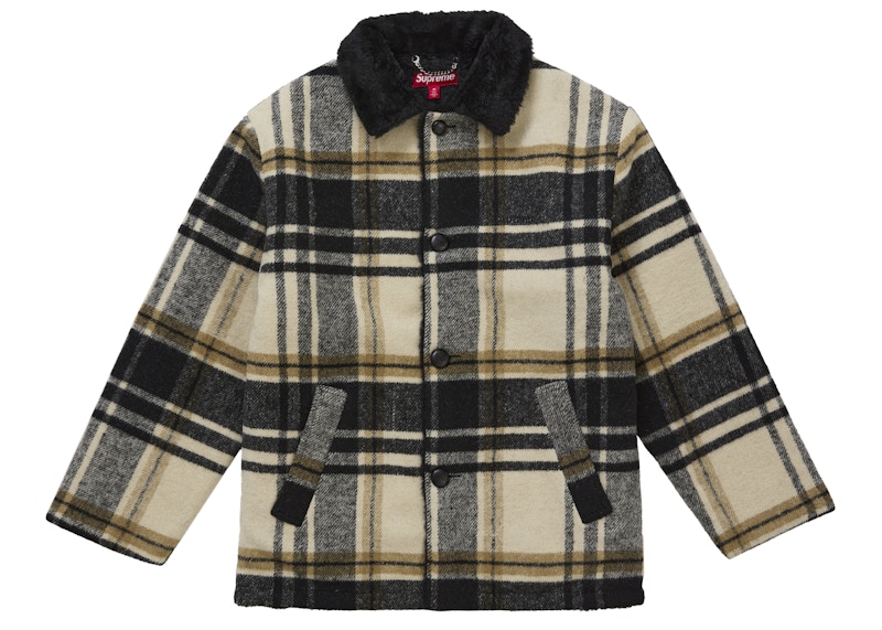 Supreme Plaid Car Coat Cream Lサイズ Supreme Plaid Car Coat Cream Men's - FW25 - US